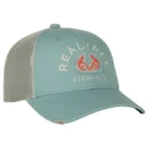 Realtree Men's Heavy Enzyme Washed Cotton Twill Frayed Visor Cap Blue OSFM NWT